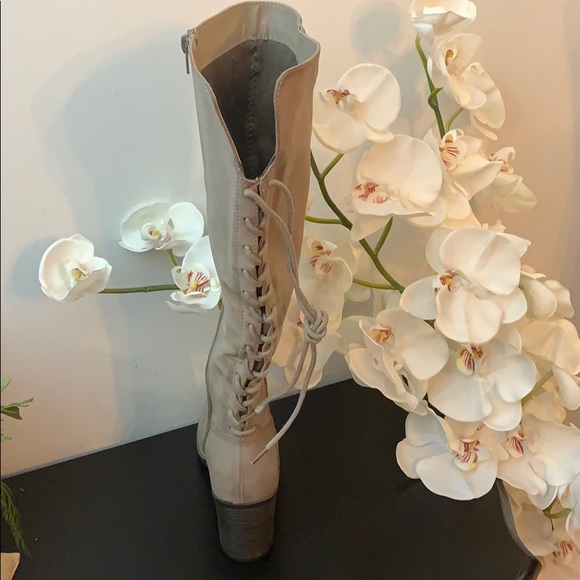 Gray Faux Leather Boots - Picture 6 of 7